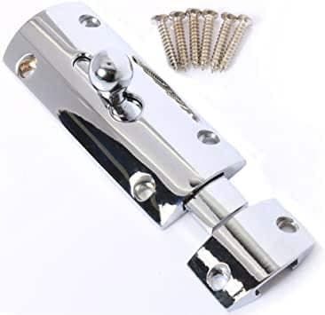 Modern Design Straight Sliding Door Bolt - 100mm - Polished Chrome - Hardware Solutions