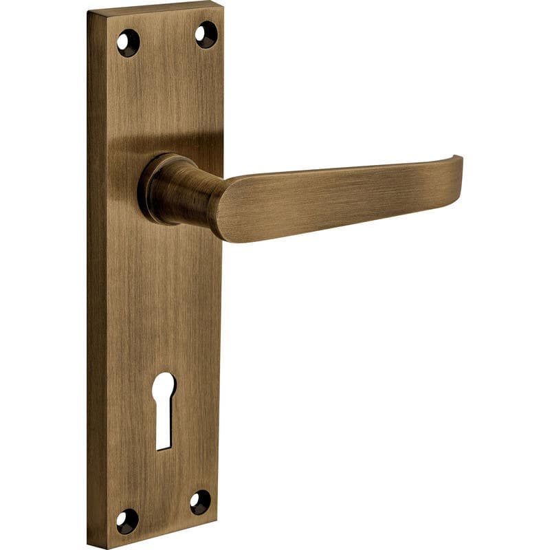 Victorian Straight Lever Lock Door Handle - Antique Brass - Internal - Designer Levers