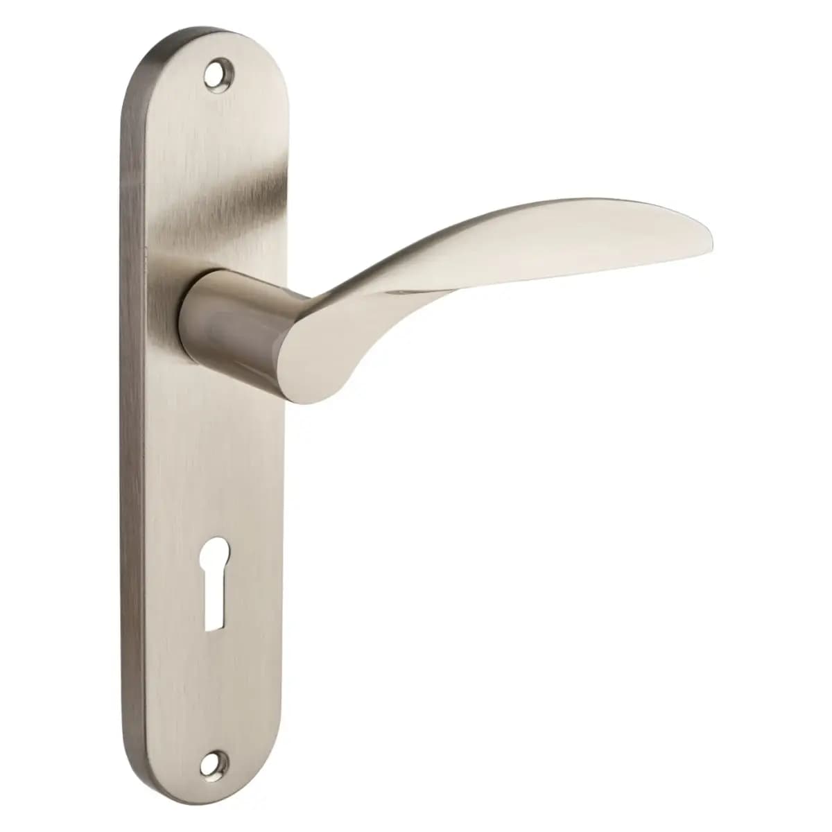 Bordeaux Lever Lock Door Handle - Brushed Nickel - Internal - Pair - Designer Levers