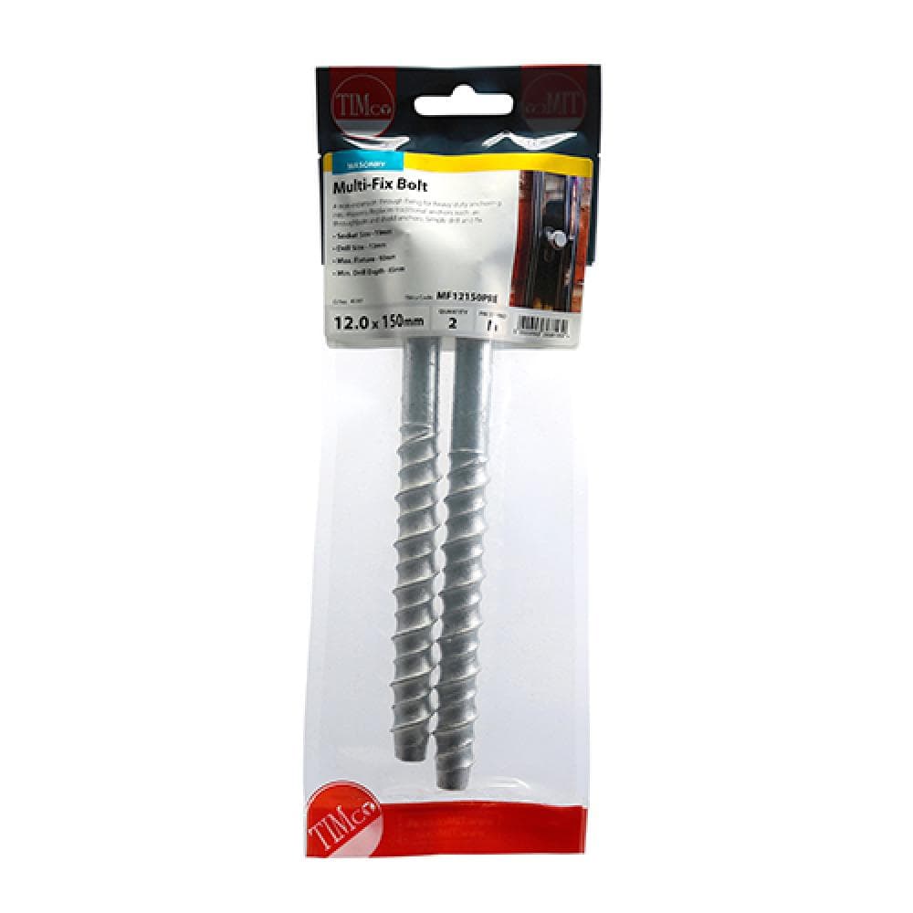Timco MF12150PRE Masonry Bolts - Hex - Exterior - Silver 12.0 X 150 TIMpac 2