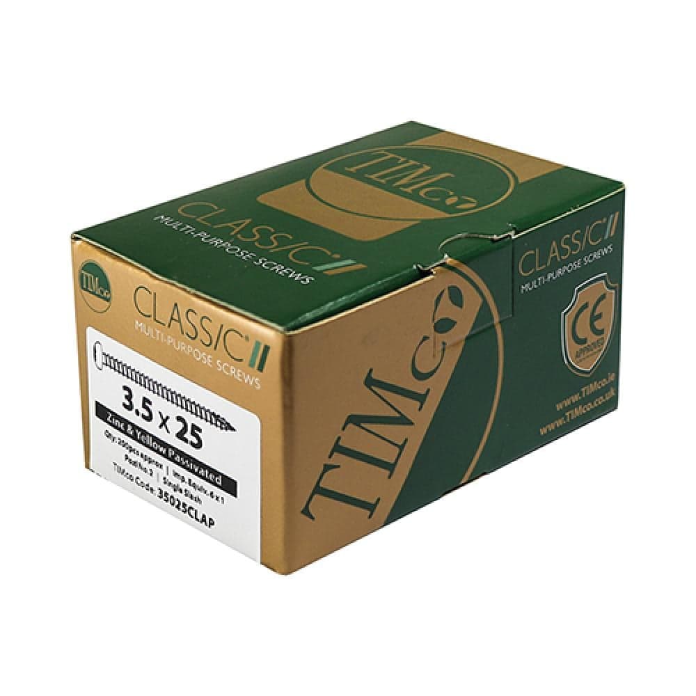 Timco 40050CLAP Classic Multi-Purpose Screws - Pz - Pan Head - Yellow 4.0 X 50 Box 200