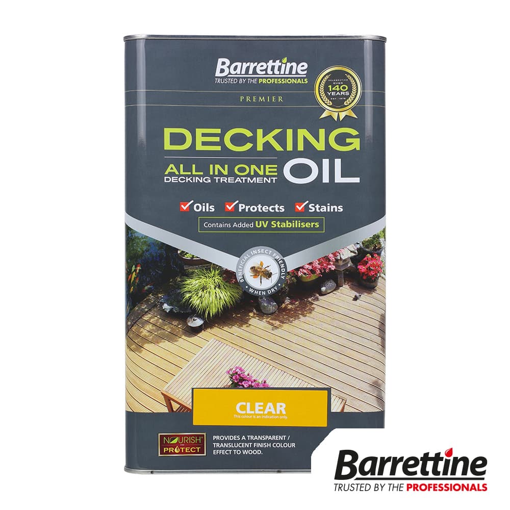 Barrettine Decking Oil All In One - Clear Tin 1 DOCL005