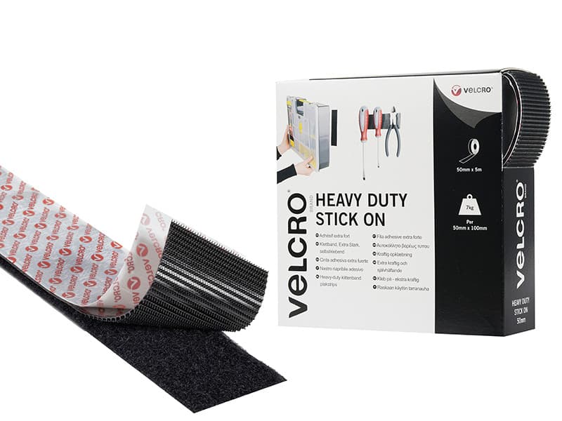 Velcro® Brand 60243 Heavy-Duty Stick On Tape 50Mm X 5M Black