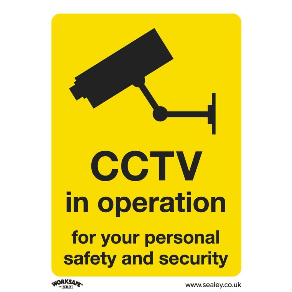 Sealey SS40V1 Warning Safety Sign - Cctv - Self-Adhesive Vinyl