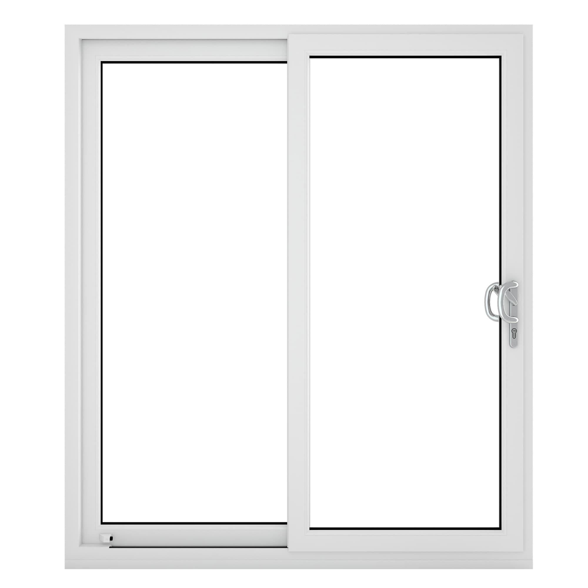 Crystal Upvc White Sliding Patio Right to Left 150 Cill Included Clear Glazed 2390 x 2090 mm