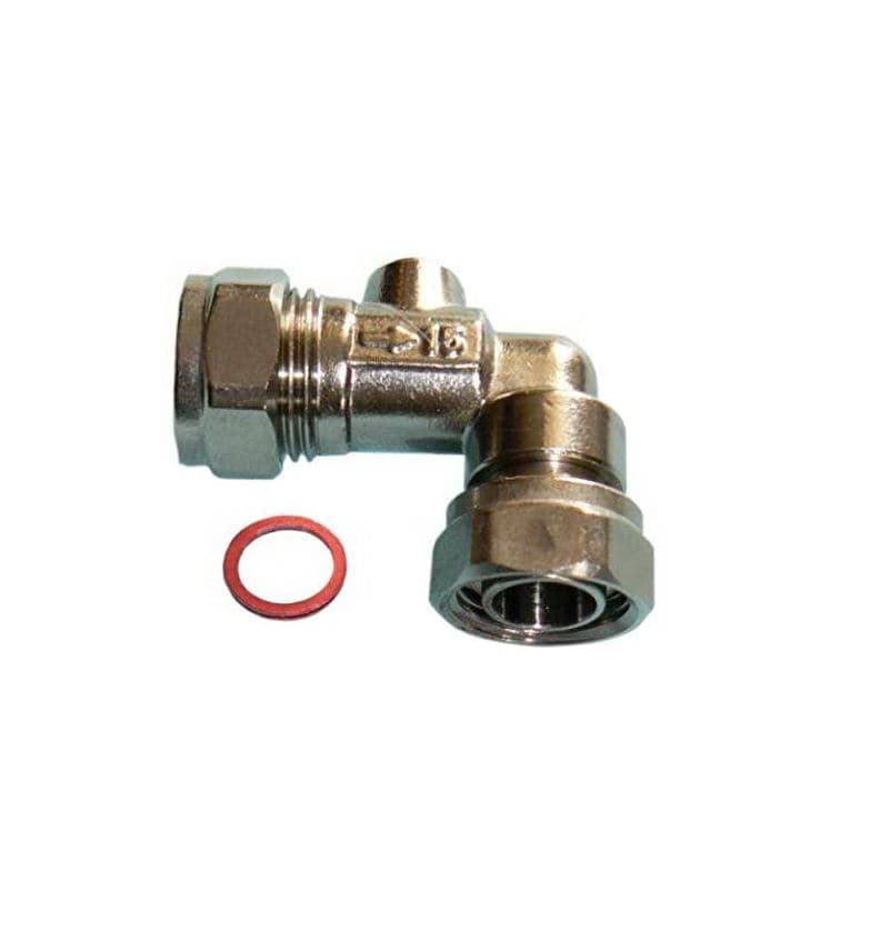 Travis Perkins Angled Service Valve Chrome 15mm x 1/2in