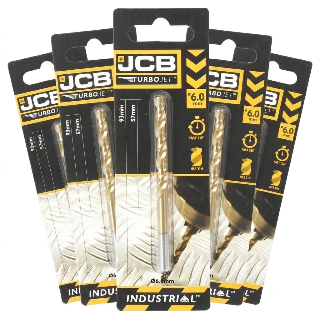 JCB TurboJet 7 Point HSS Drill Bit 6 x 93 mm (5 Pack) | 5055803318741-X5