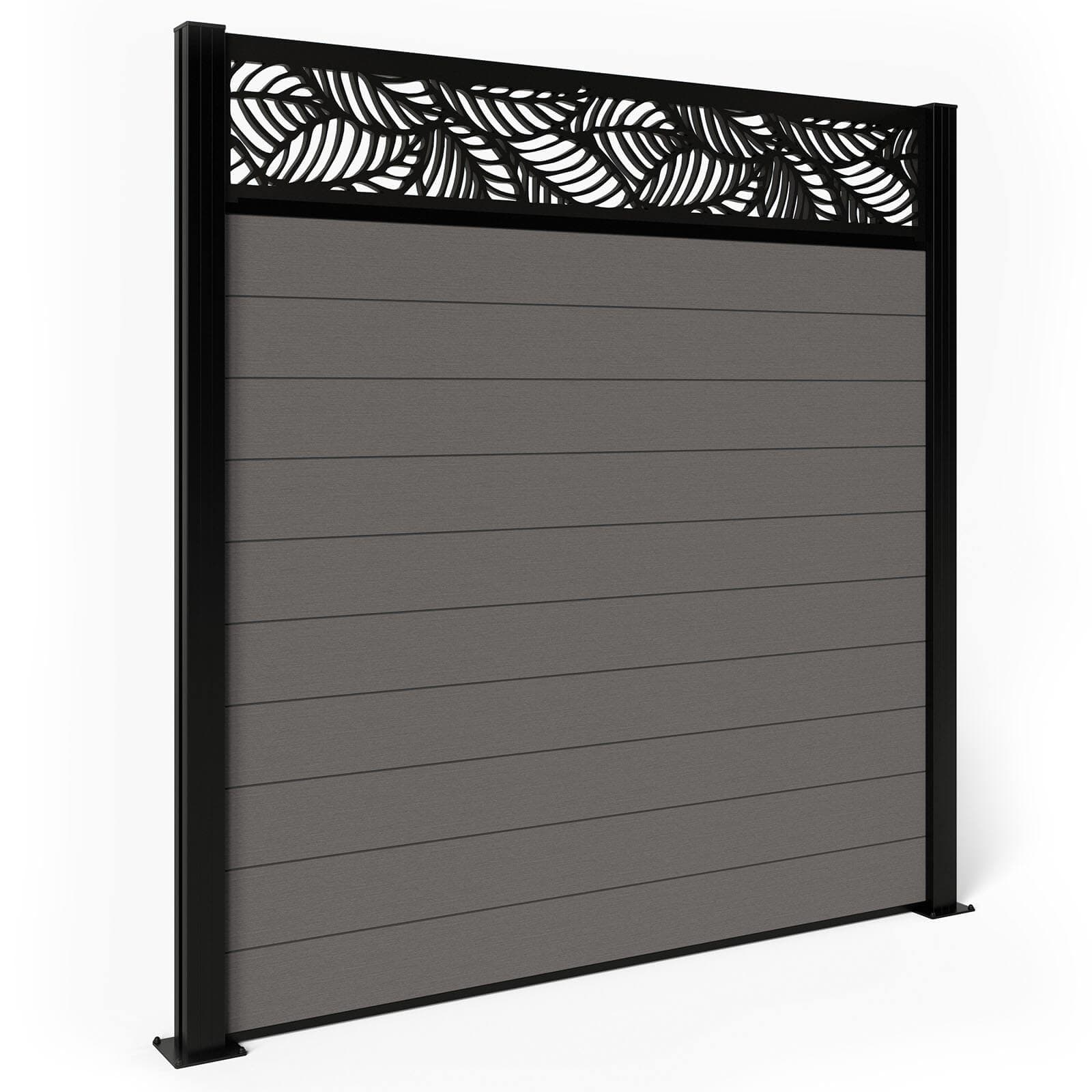 Composite Fence Panels - Ash with Aluminium Posts 1.8m