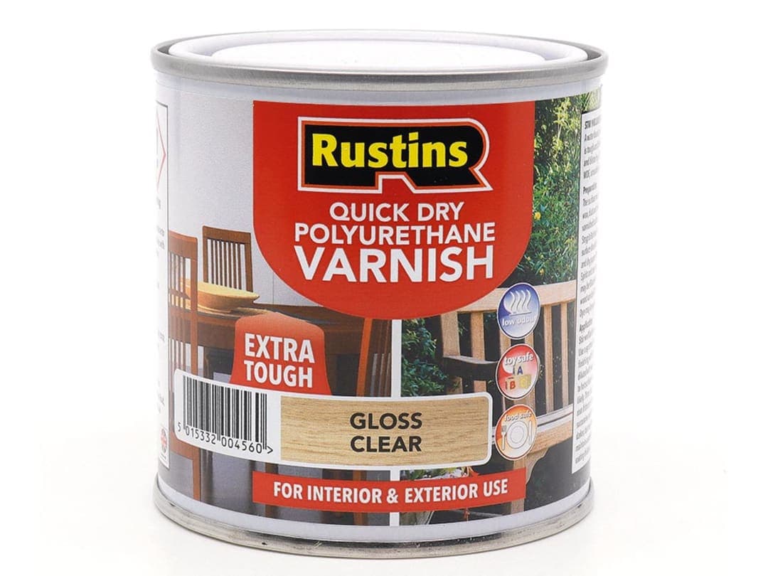 Rustins Quick Dry Polyurethane Varnish Gloss Clear 1L POGCW1000 POGCW1000