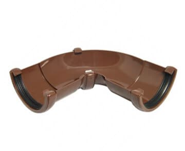 FloPlast Half Round Gutter Adjustable Angle - 50 to 156 Degree x 112mm Brown