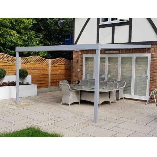 Simplicity Xtra Aluminium Pergola / Veranda - 10000mm x 2000mm Rectangle - Grey