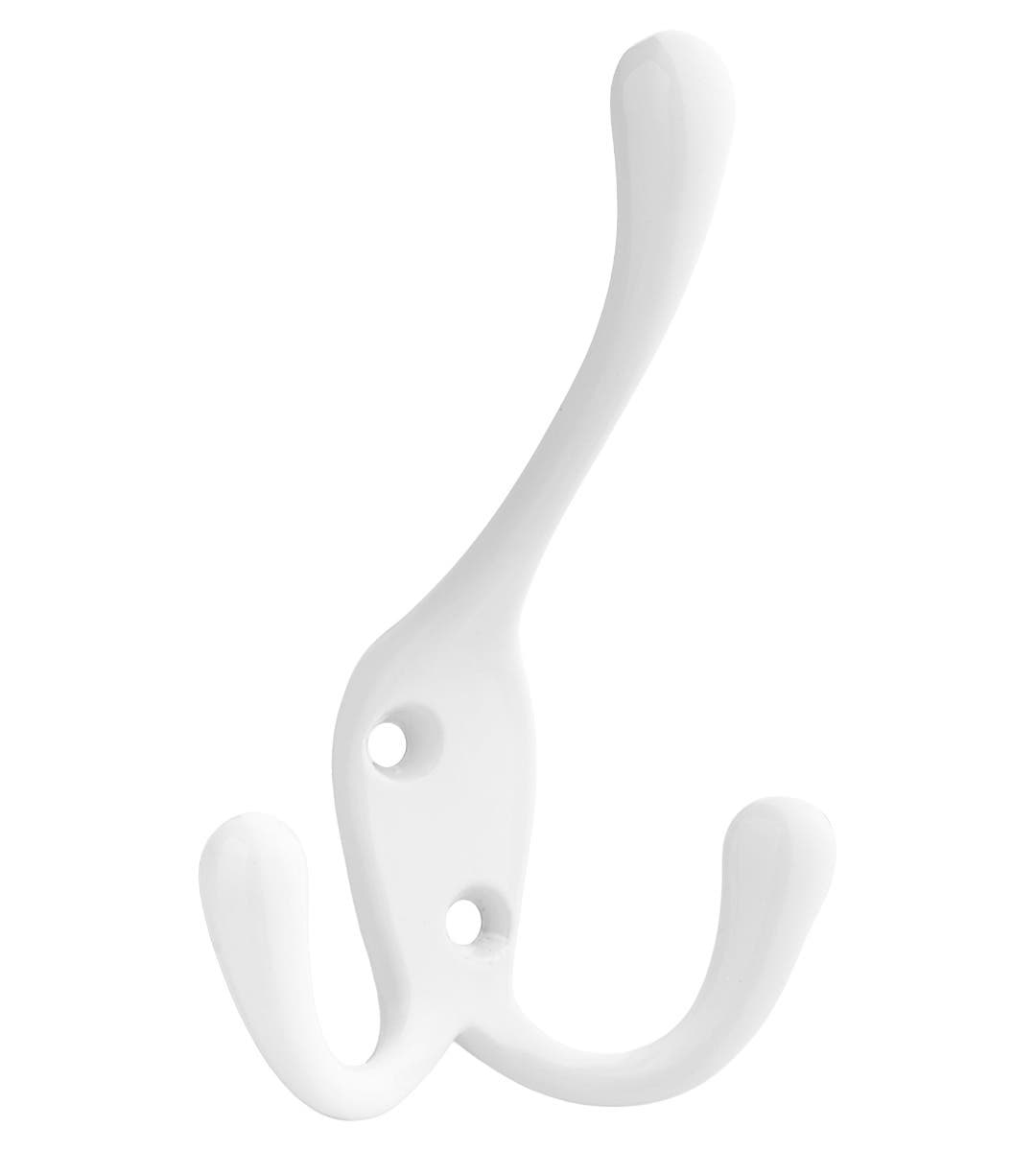 Three Prong Hat & Coat Hook - White