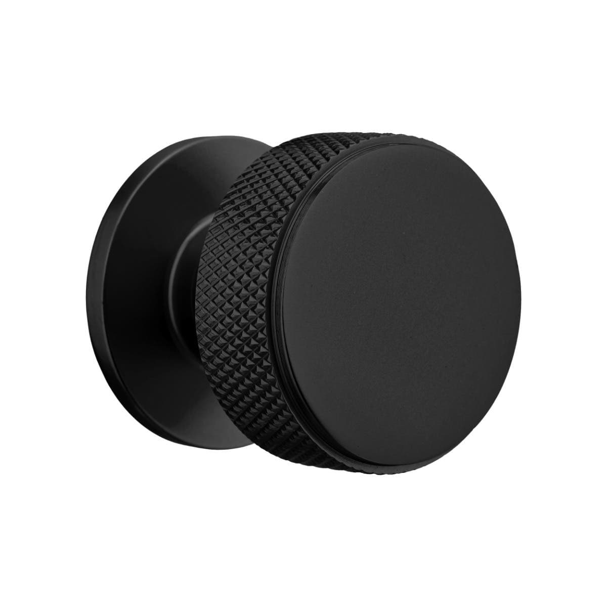 Kensington Knurled Cabinet & Drawer Knob - Matte Black - 35mm - Elite Knobs & Handles