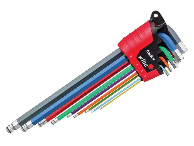 Wiha 43850 Ergostar Magicring® Colour Hex Ball End L-Key Set 9 Piece