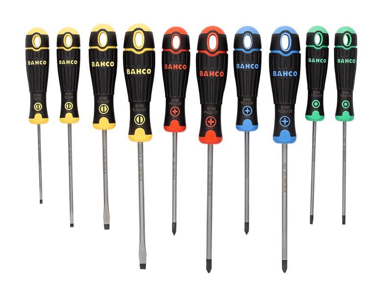Bahco B219.010RB fit Coloured Handle Screwdriver Set 10 Piece