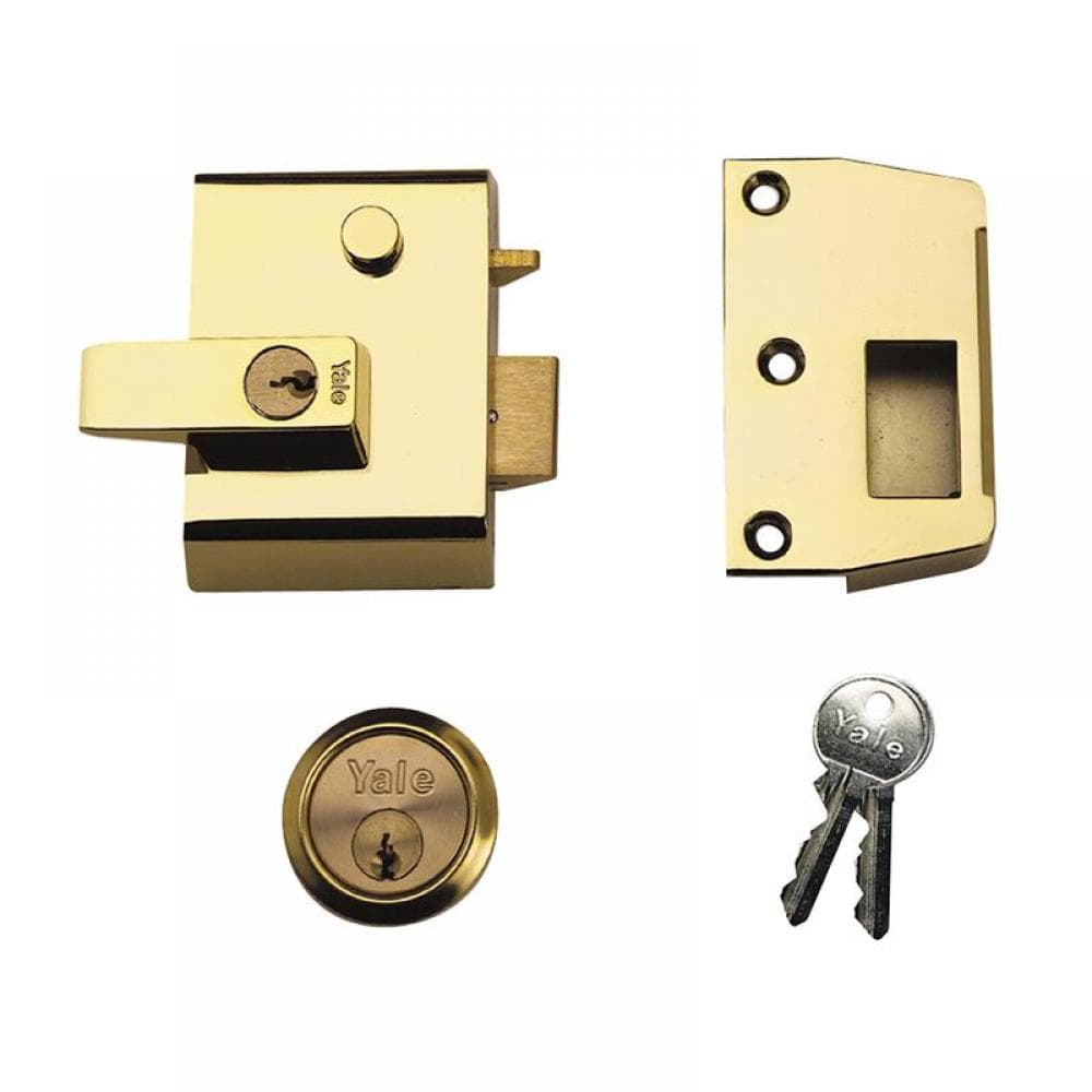 Yale Locks 630002215542 P2 Double Security Nightlatch 40Mm Backset Brasslux Finish Visi