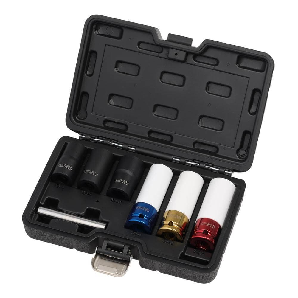 Draper Wheel Nut And Bolt Extractor Socket Set 1/2in Sq. Dr. (7 Piece) Pk 1 07115