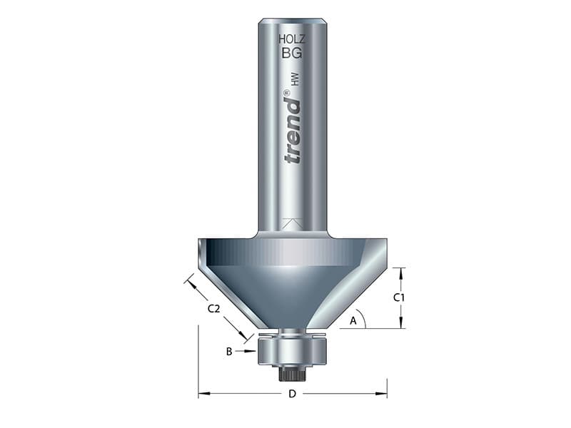 Trend 46/38X1/2TC 46/38 X 1/2 Tct Bearing Guided Chamfer 45° 50 X 19Mm