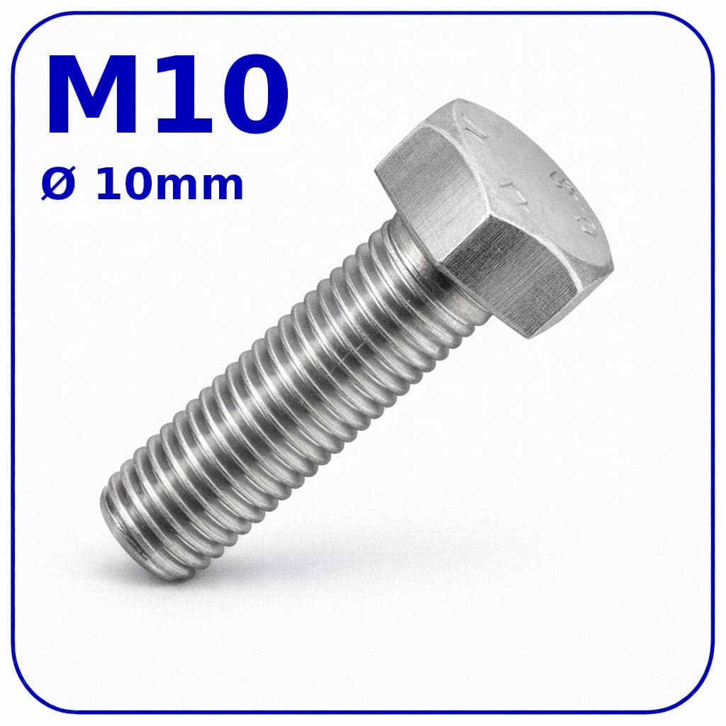 M10 HEX HEAD SETSCREWS FULLY THREADED DIN 933