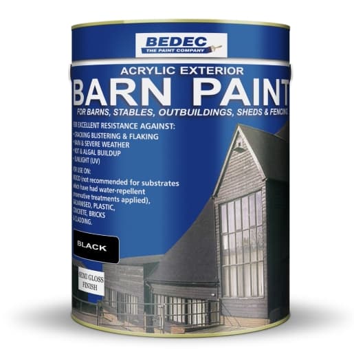 Bedec Barn Semi Gloss Paint Black 5L