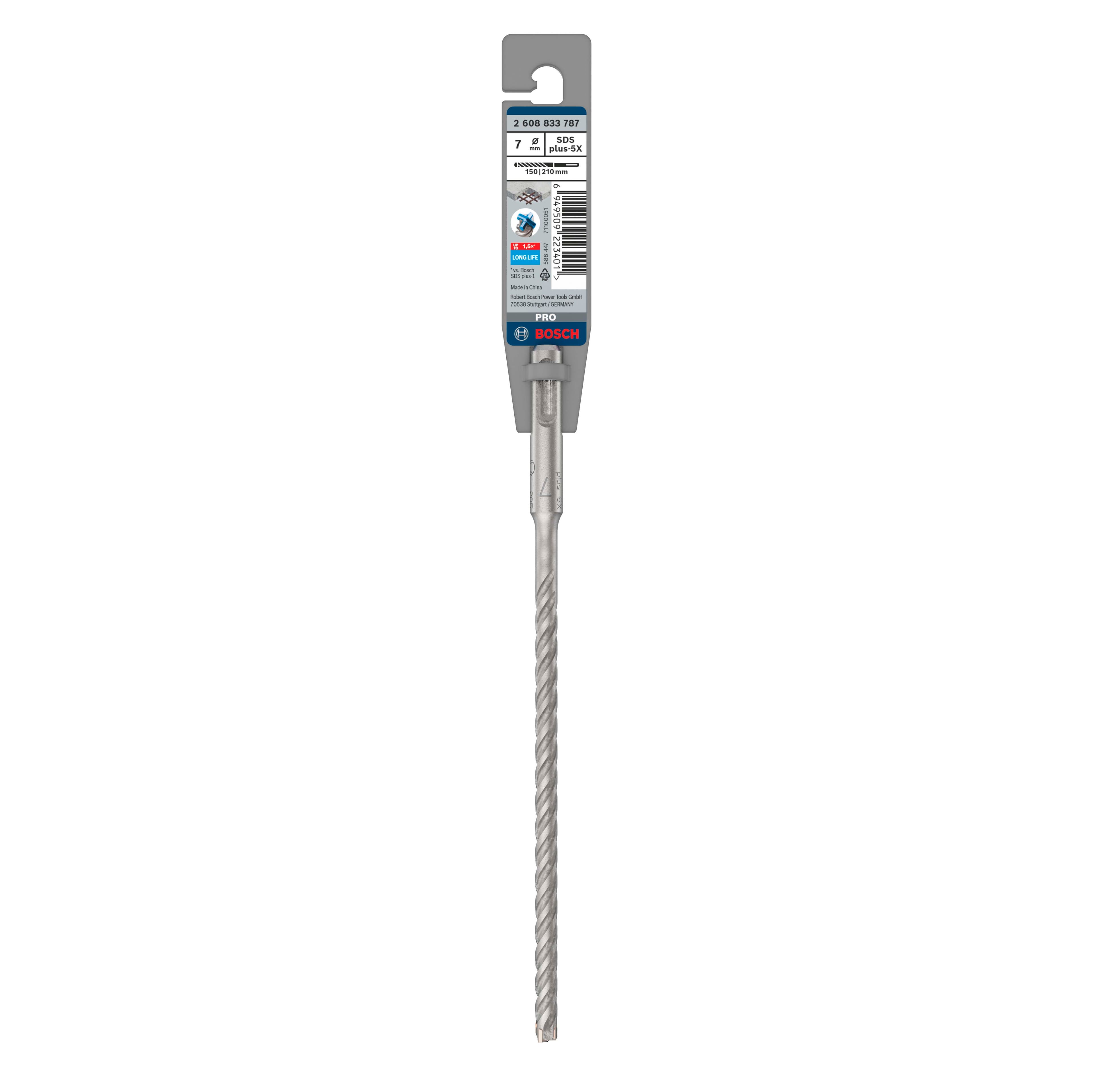 Bosch PRO SDS Plus 5X Drill Bit 7mm x 150mm