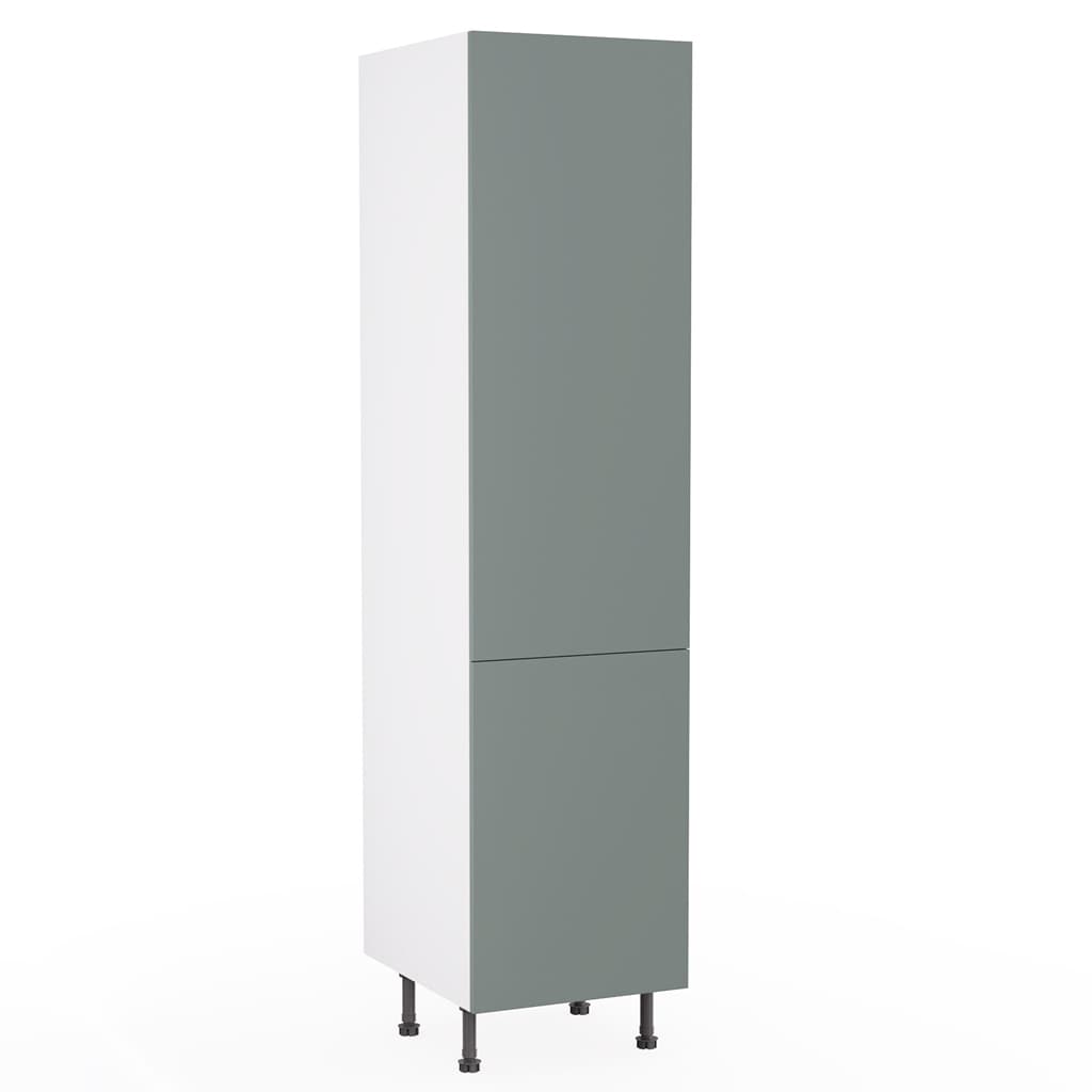 Kitchen Kit Flatpack 500 Larder Cabinet J-Pull Ultra Matt Sage Green