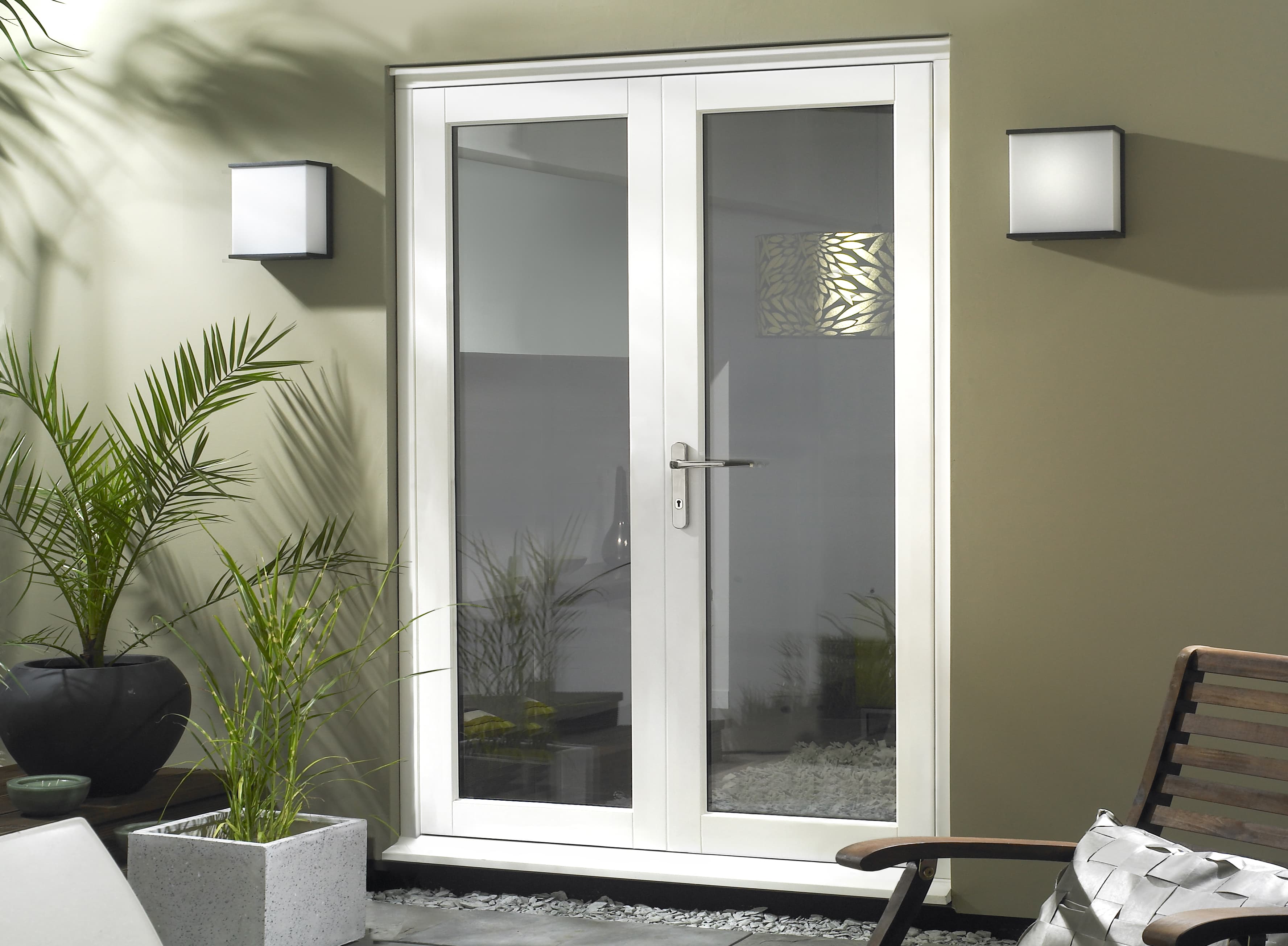 JCI Extenal Finished White Slimline French Doors 1190mm