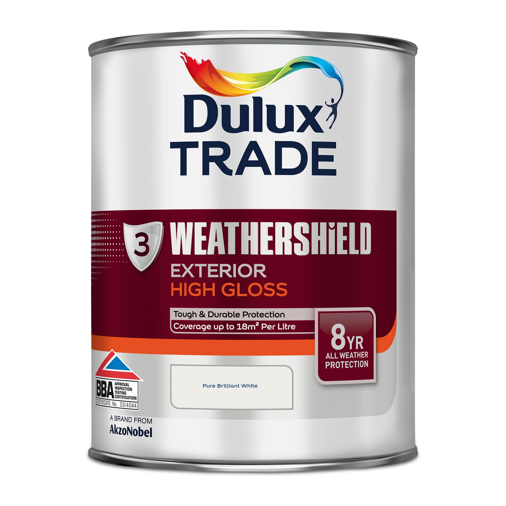 Dulux Trade Weathershield Gloss Paint 1L Pure Brilliant White