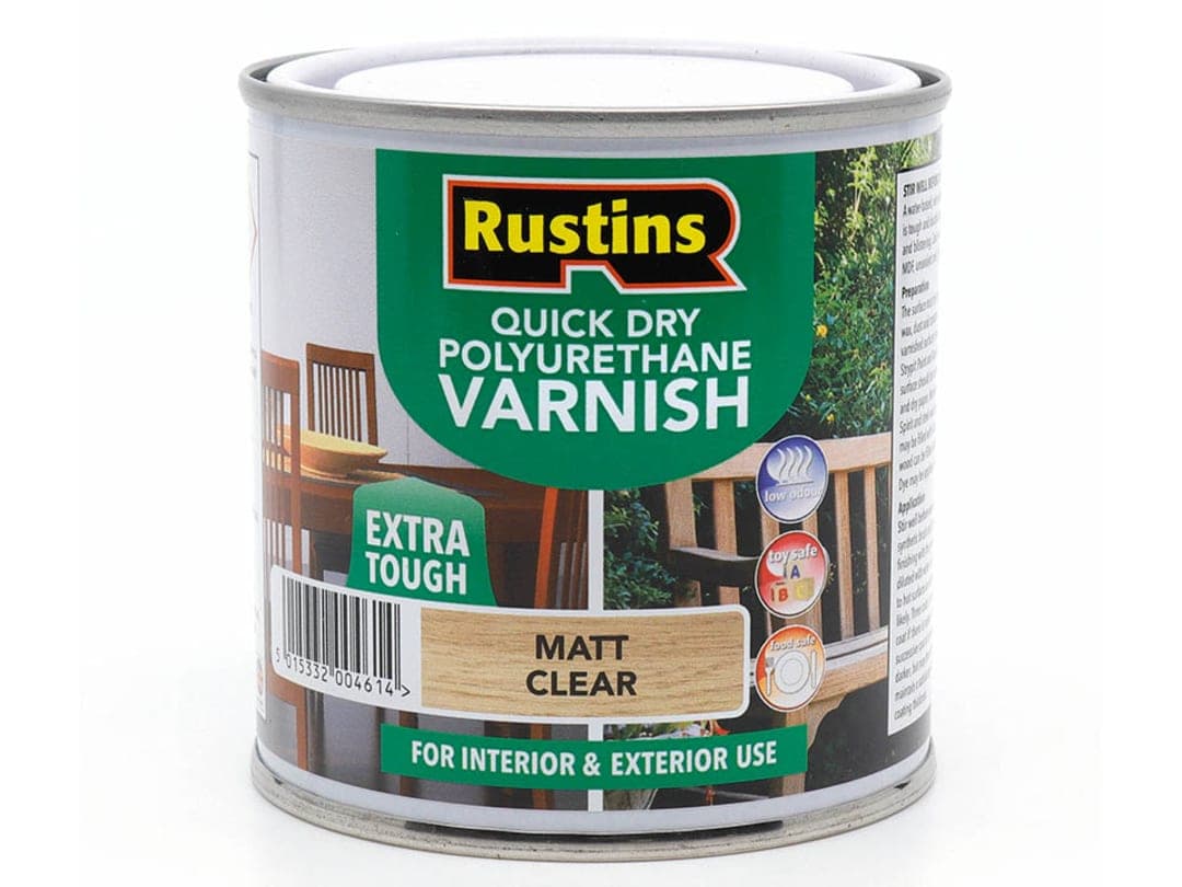 Rustins Quick Dry Polyurethane Varnish Matt Clear 250ml POMCW250 POMCW250