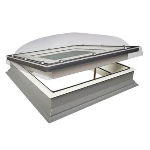 Domed Manual Opening Flat Roof Window - 1000mm x 1500mm Double Glazed White