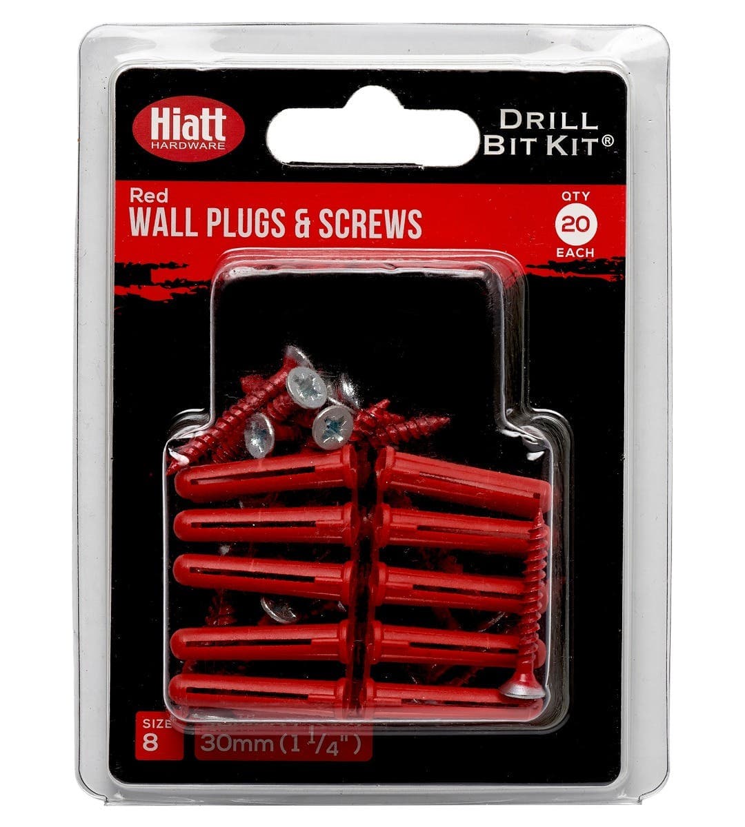 Colour Coded Screws and Wallplugs Red Pack 20