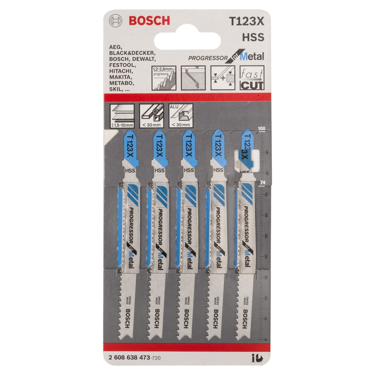 Bosch T123X Progressor For Metal Jigsaw Blades (5 Pack)