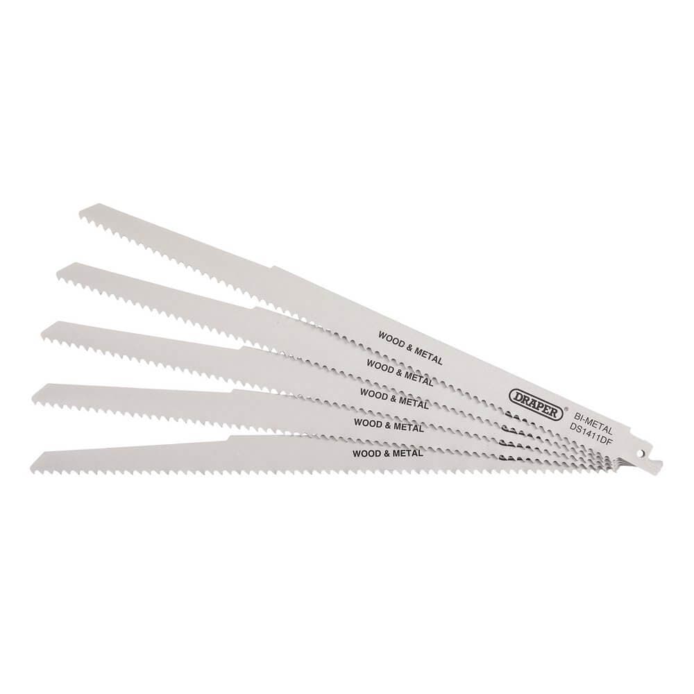 Draper 38756 Bi-Metal Reciprocating Saw Blades For Multi-Purpose Cutting 300Mm 6Tpi (Pack Of 5) each 5
