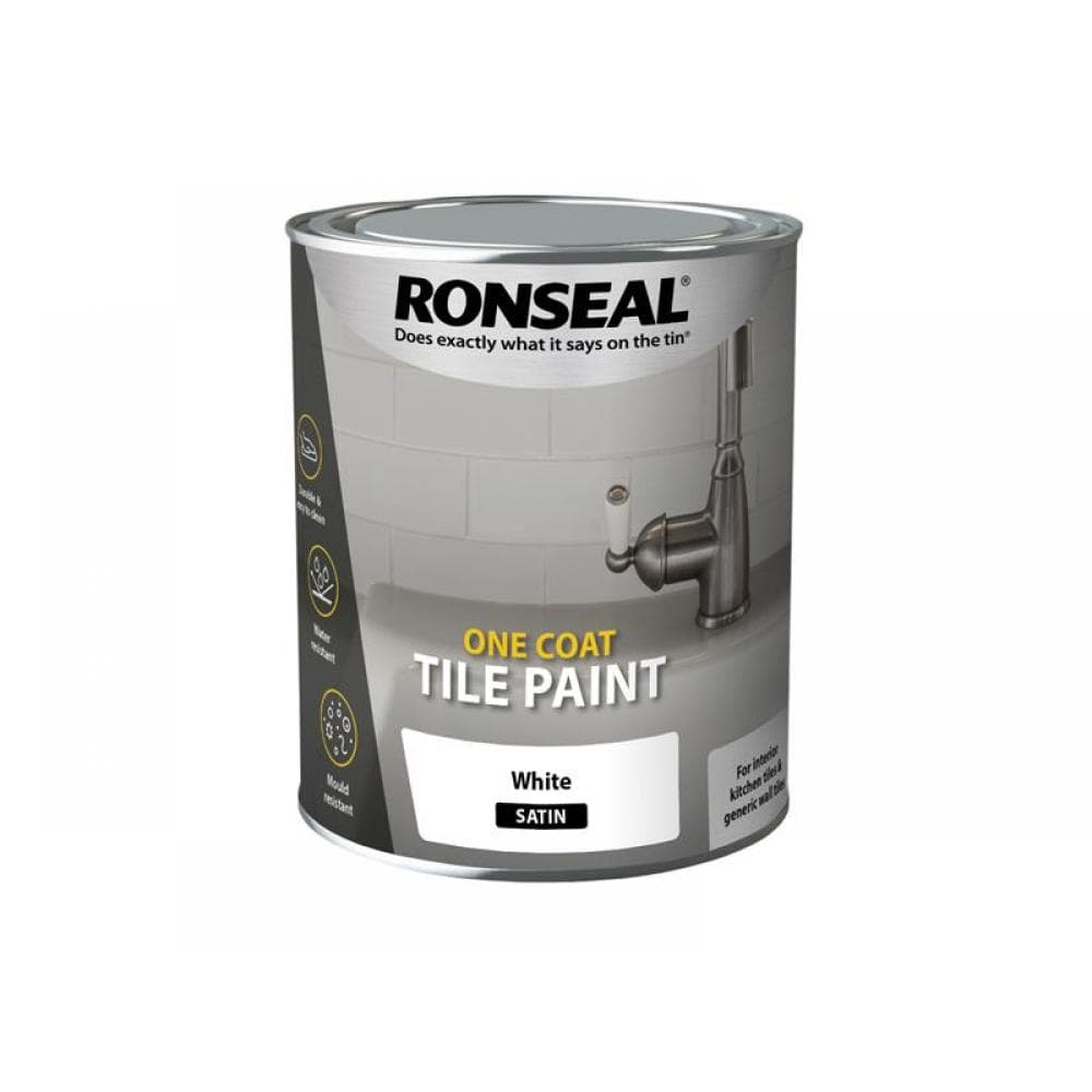 Ronseal 37683 One Coat Tile Paint White Satin 750Ml