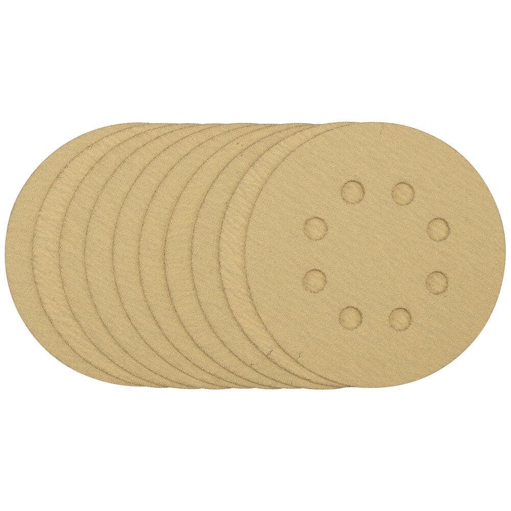 Draper 58111 Gold Sanding Discs With Hook & Loop 125Mm 120 Grit (Pack Of 10) each 10