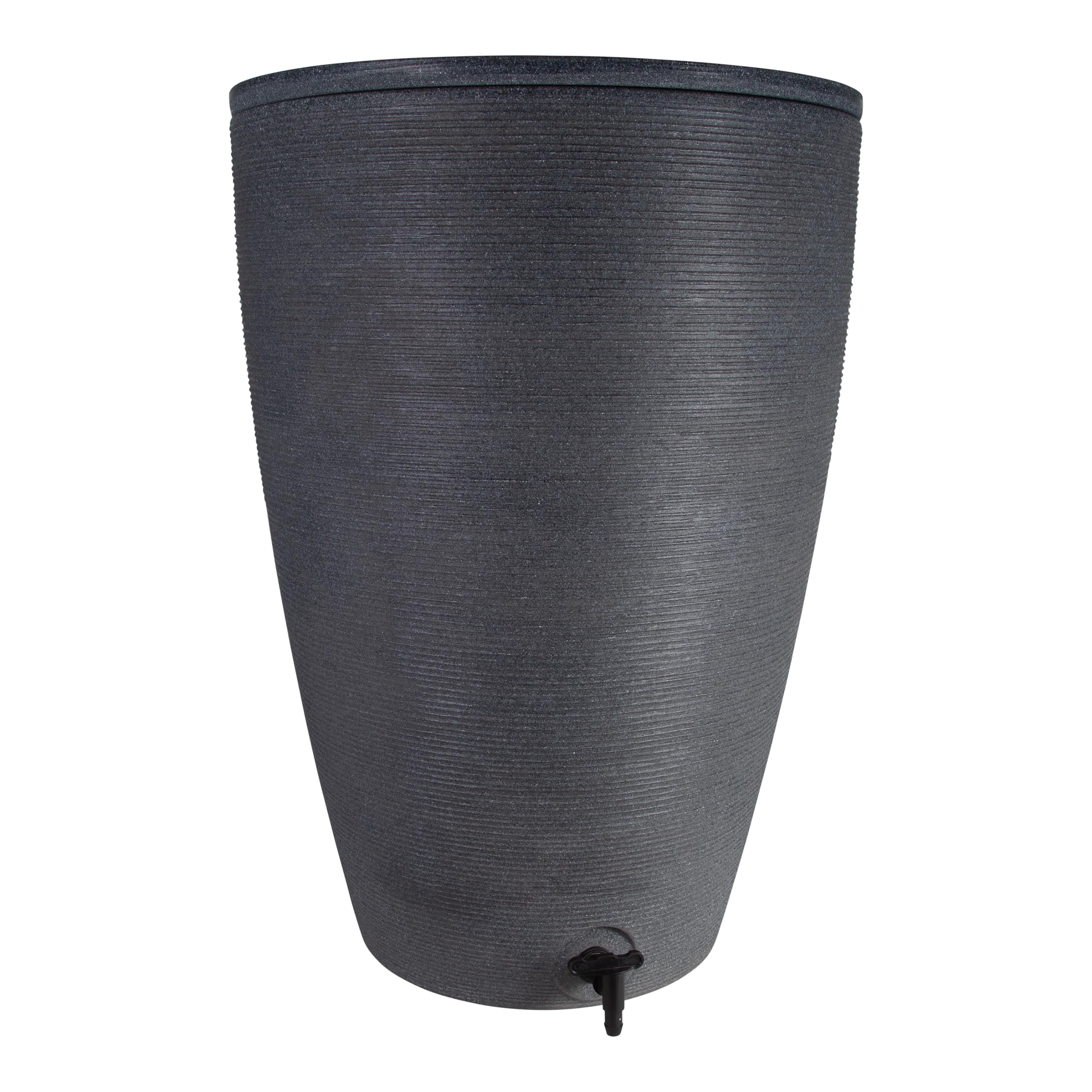 Amesbury 120 Litre Ash-Effect Water Butt – Ready Assembled Garden Water Storage High Density Polyethylene (HDPE) White Strata
