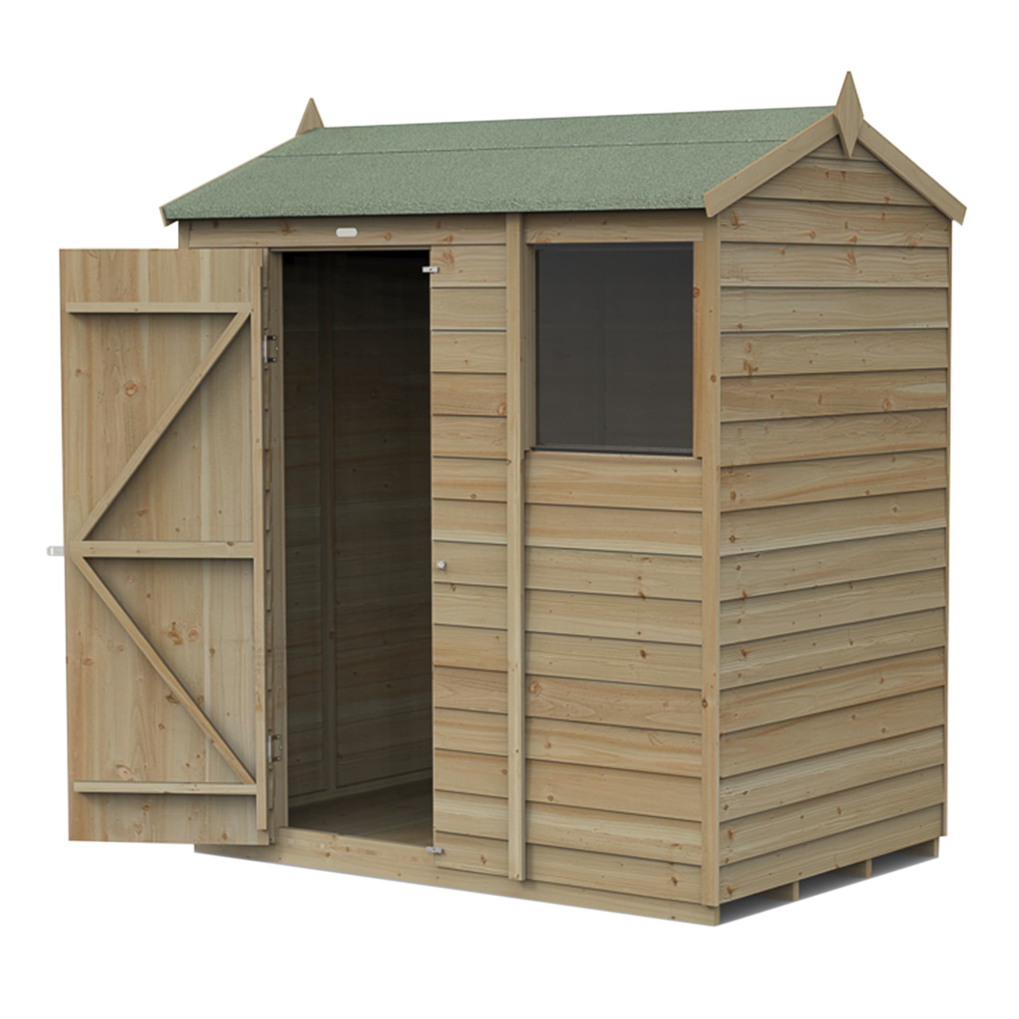 4LIFE Reverse Apex Shed 6 x 4 - Single Door - 1 Window