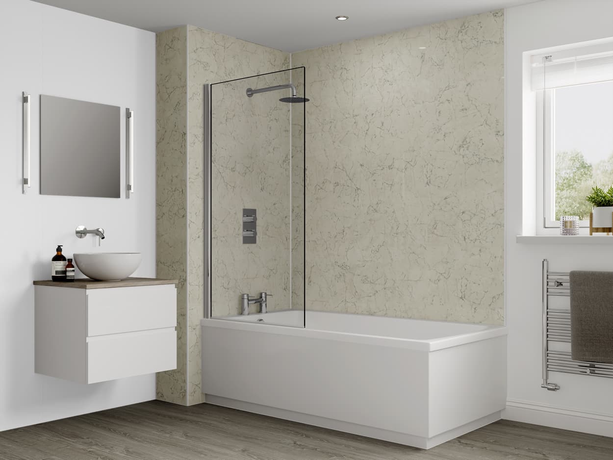 Multipanel Classic Bathroom Wall Panel Unlipped 2400 x 1200mm Grey Marble M139