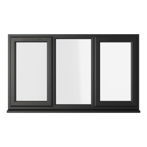 Crystal Double Glazed uPVC Window Black/White Left & Right Hung 1040mm x 1770mm Clear