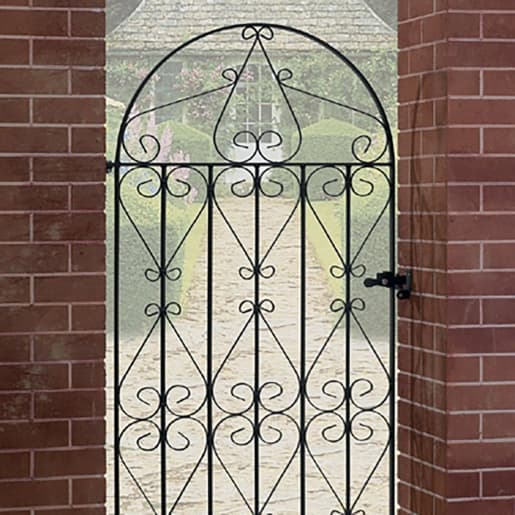 Regent Tall Bow Top Single Metal Gate 1067mm GAP x 1905mm High Zinc & Powder RBZP44