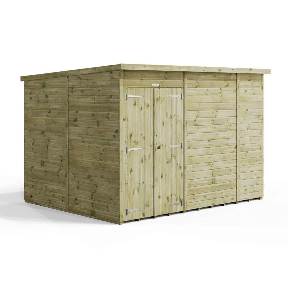 Powersheds 10x8 Premium Powersheds Windowless Pent Double Doors