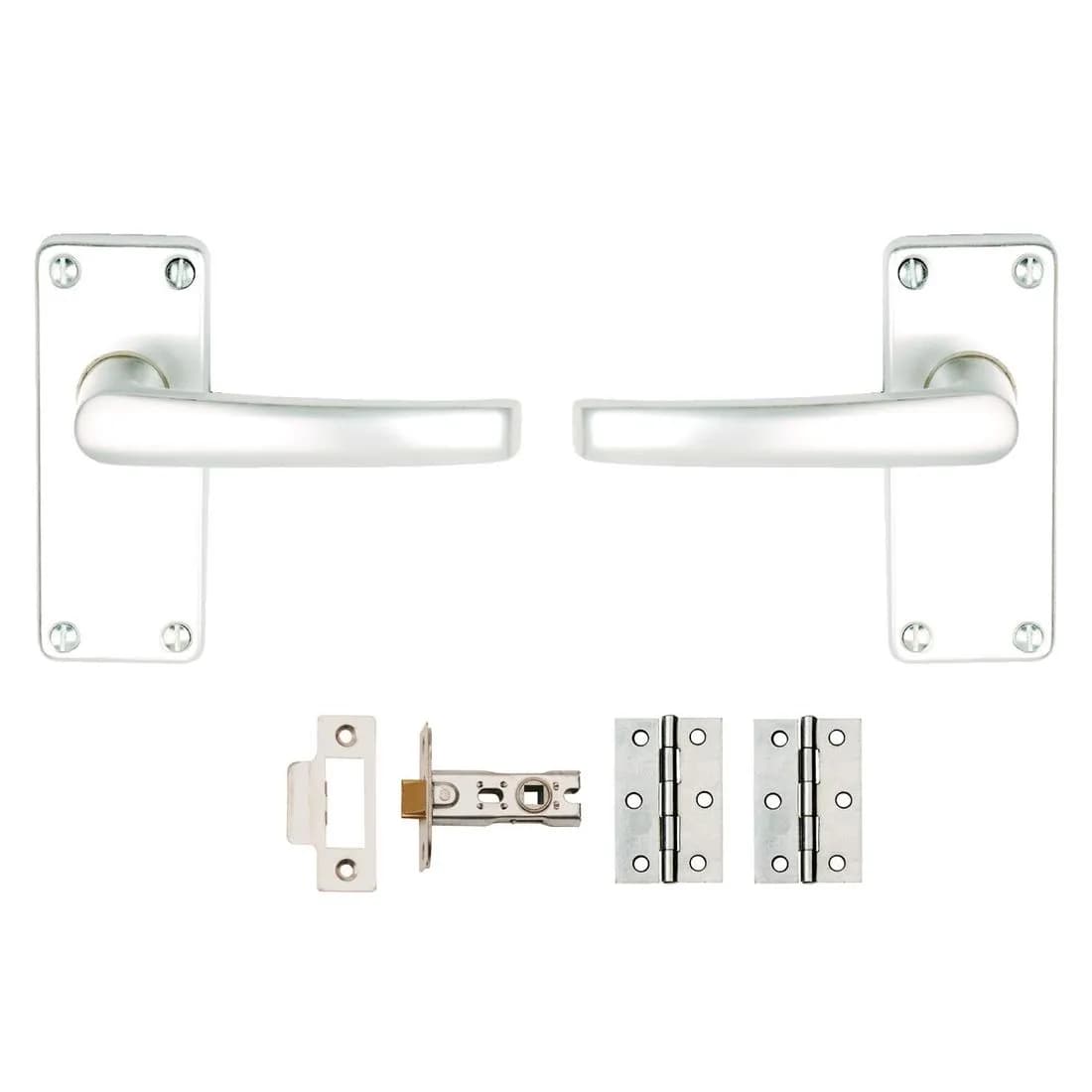 Sandal Int Latch Door Pack Satin Aluminium Pk3