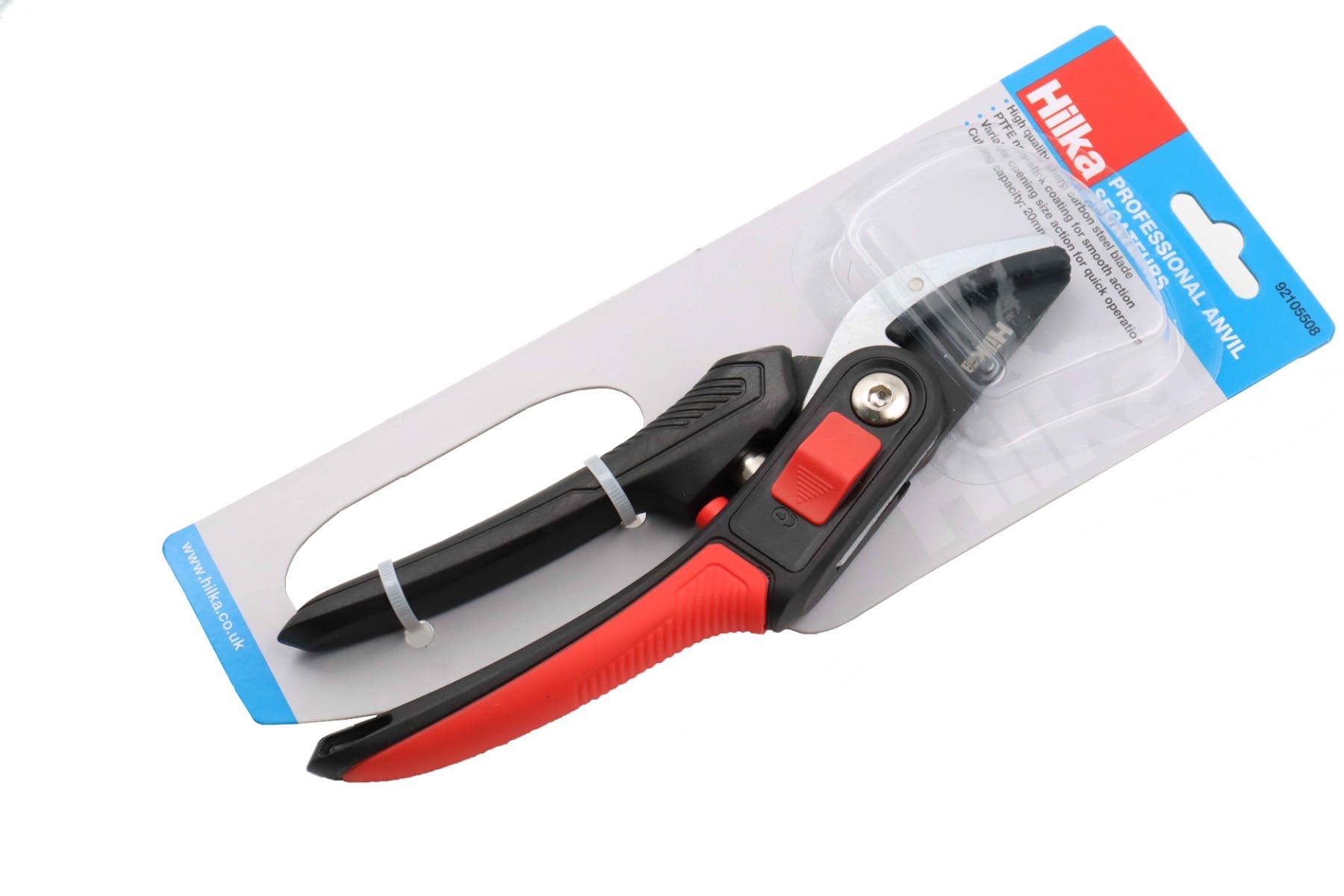 Hilka Professional Anvil Secateurs - Soft Grip Handle / PTFE Blade Rust Resistant