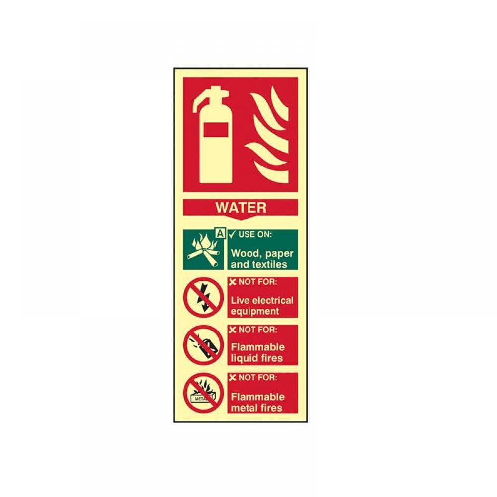 Scan 1590 Fire Extinguisher Composite Water - Photoluminescent 75 X 200Mm