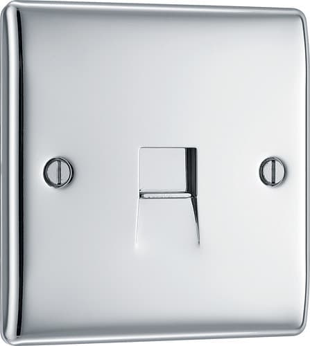 Nexus Metal Polished Chrome Single Master Telephone Socket NPCBTM1-01