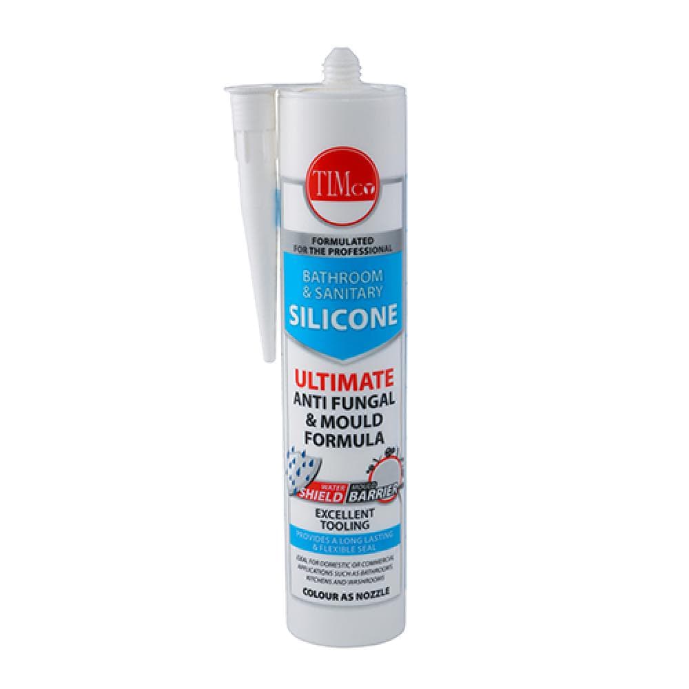 Timco 732750 Bathroom & Sanitary Silicone - White 300Ml Cartridge 1