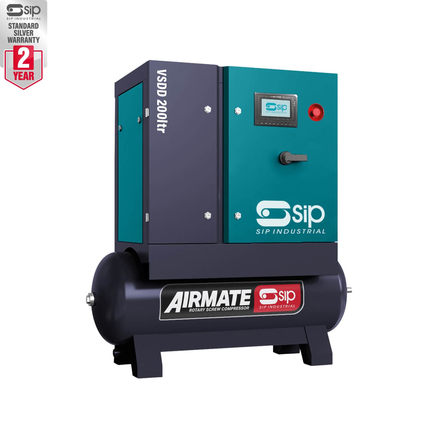 Sip 08261 Vsdd 7.5Kw 10Bar 200Ltr 400V Rotary Screw Compressor