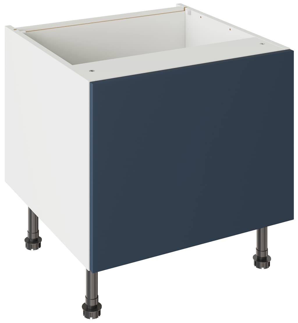 Flatpack 600 Belfast Sink Base Kitchen Cabinet Slab Supermatt Blue