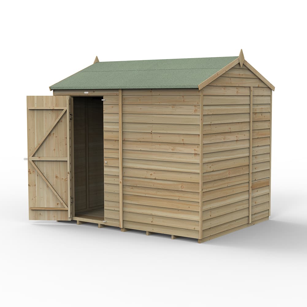 Forest Garden 4LIFE Reverse Apex Shed 8 x 6 - Single Door - No Windows