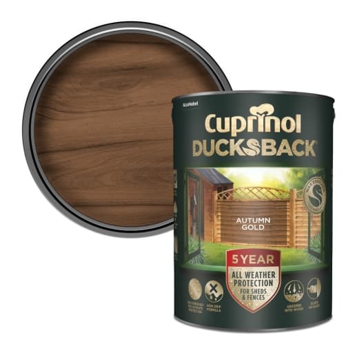 Cuprinol Autumn Gold Ducksback - Exterior Shed & Fence Treatment | 30m² Coverage, 5L